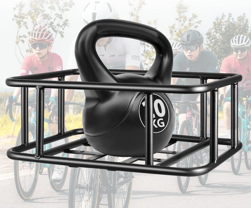 Heavy-Duty Rear Bike Basket with Rack – Large Metal Bicycle Carrier for Groceries, Commutes &amp; E-Bikes