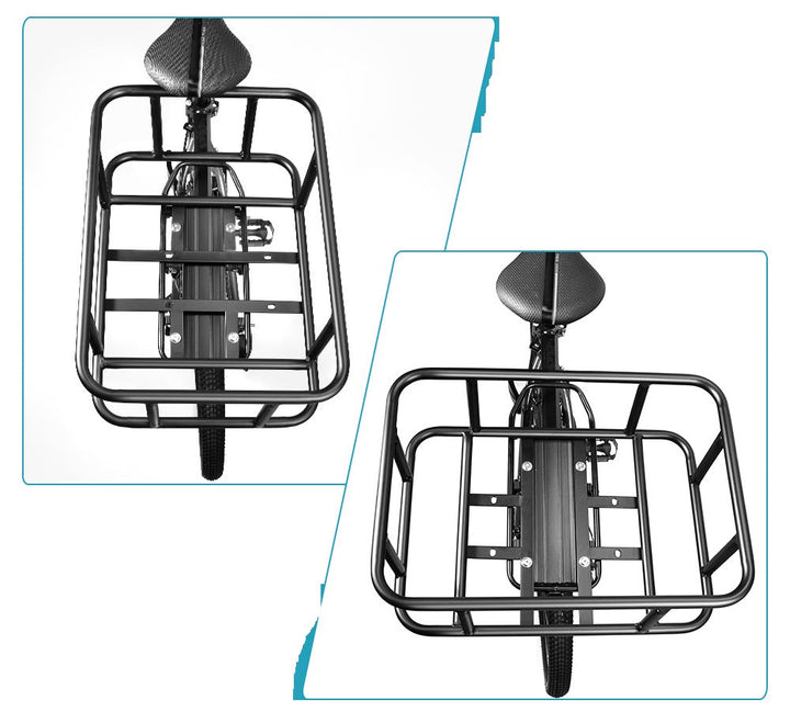 Heavy-Duty Rear Bike Basket with Rack – Large Metal Bicycle Carrier for Groceries, Commutes &amp; E-Bikes