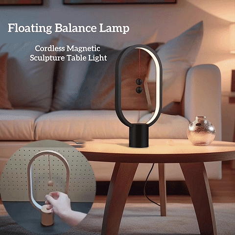 Floating Balance Lamp - Cordless Magnetic Sculpture Table Light