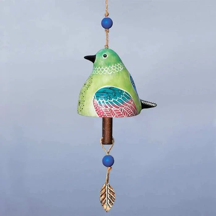 100% Hand-Painted Bird Wind Chime for Porch, Garden and Window