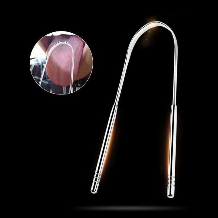 Stainless steel tongue scraper for fresh breath &amp; oral hygiene