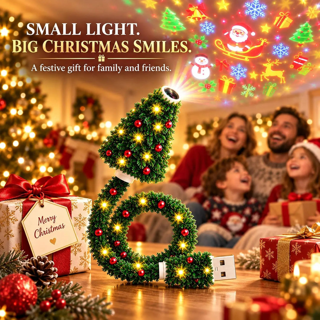 Portable Christmas Tree Projection Light – 6 Holiday Patterns
