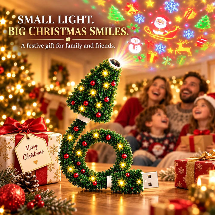 Portable Christmas Tree Projection Light – 6 Holiday Patterns