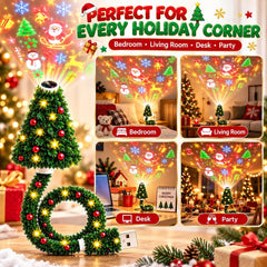 Portable Christmas Tree Projection Light – 6 Holiday Patterns