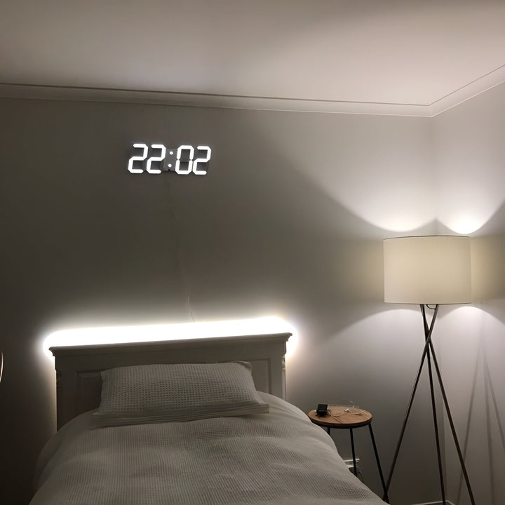 PixelTime Clock – Modern 3D LED Digital Wall Clock with Temperature, Date &amp; Alarm