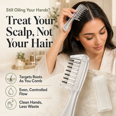 Scalp Applicator Comb with Roller Balls for Even Oil Application