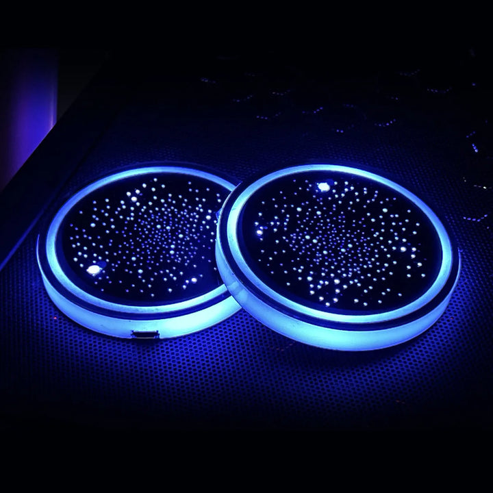 2PCS LED Car Cup Holder Coasters | Auto Sensor for Night Driving Safety