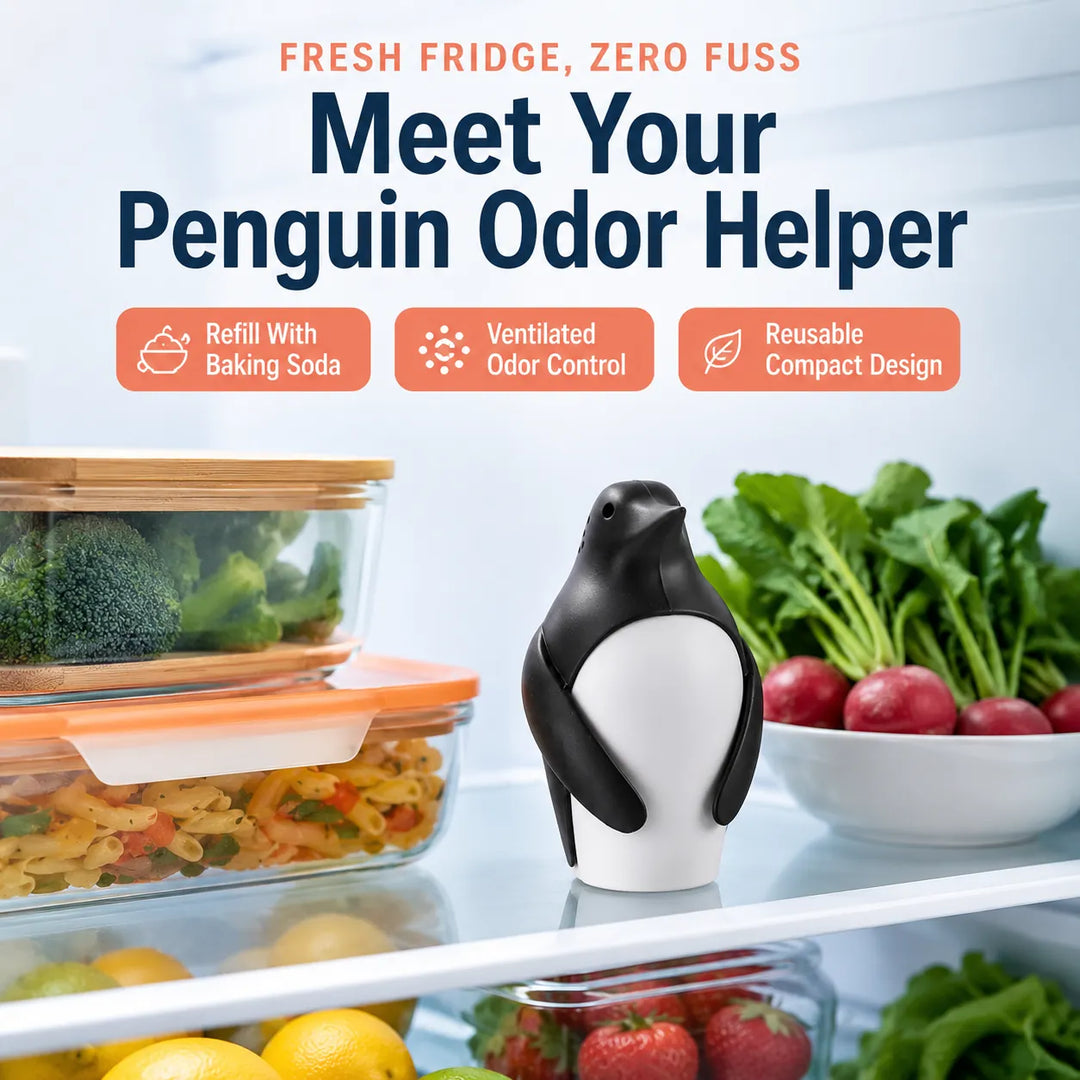 Penguin fridge deodorizer in refrigerator