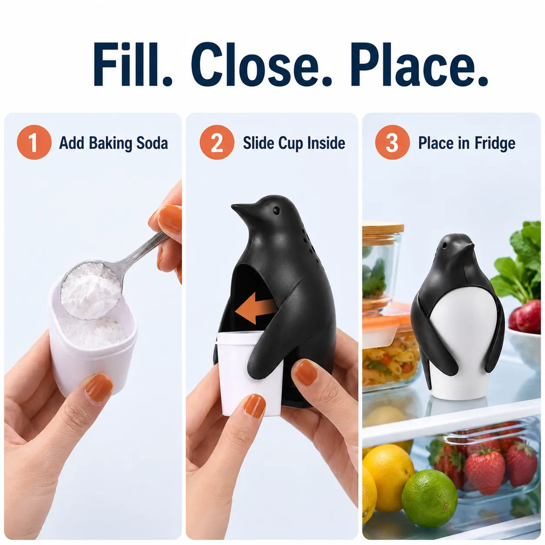 How to fill and place the penguin refrigerator deodorizer