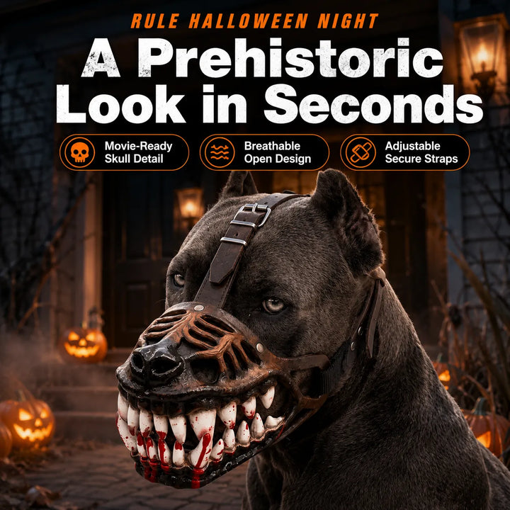Halloween dog skull costume muzzle
