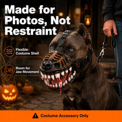 Dog skull muzzle costume accessory for photos