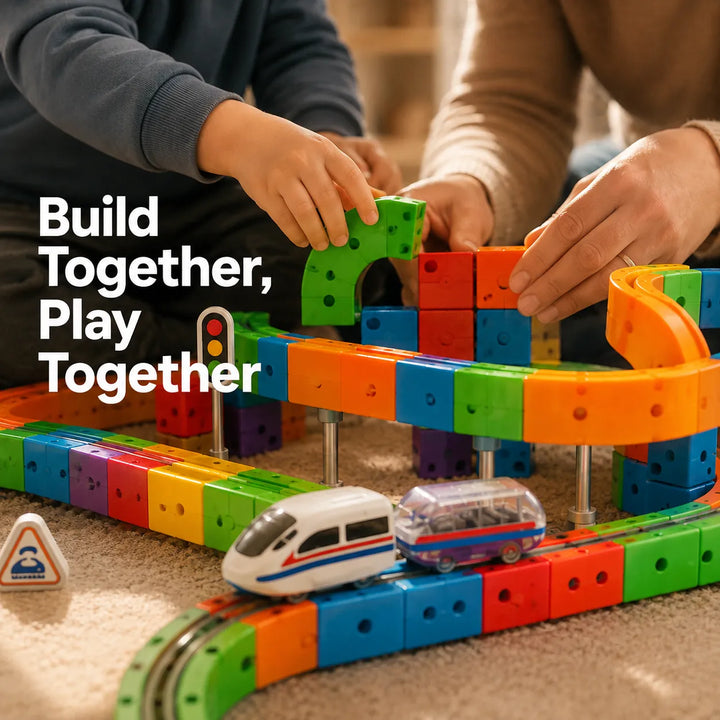 3D Magnetic Track Building Blocks — STEM Electric Train Set