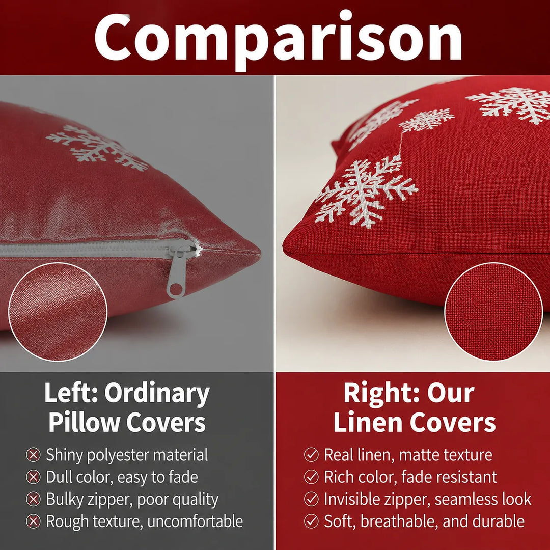 4Pcs-Christmas Throw Pillow Covers —  Linen Cushion Cases