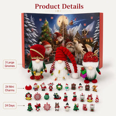 Christmas Gnome Blind Box Advent Calendar — 3 Plush Gnomes &amp; 24 Charms