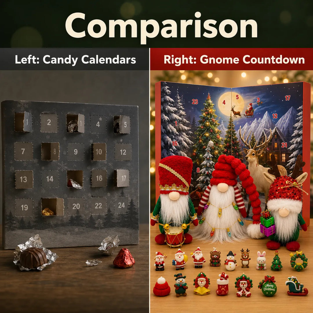 Christmas Gnome Blind Box Advent Calendar — 3 Plush Gnomes &amp; 24 Charms
