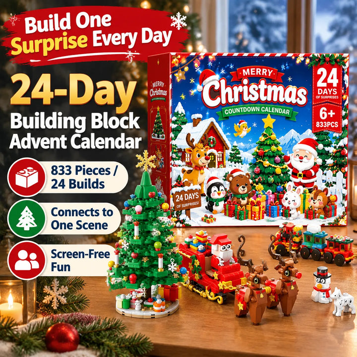 24-Day Christmas Building Block Blind Box — 833Pcs Advent Calendar