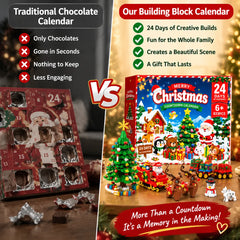24-Day Christmas Building Block Blind Box — 833Pcs Advent Calendar