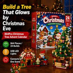 Christmas Tree Blind Box Advent Calendar — 864Pcs with USB LED Lights