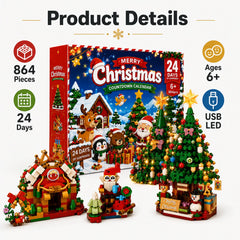 Christmas Tree Blind Box Advent Calendar — 864Pcs with USB LED Lights