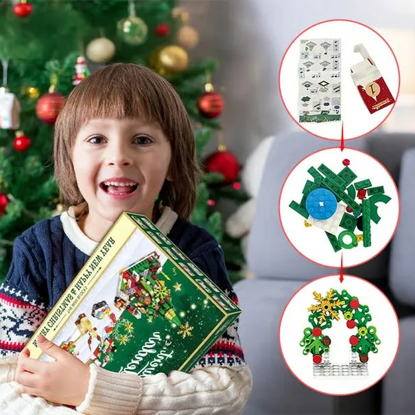24-Day Reindeer Sleigh Building Block Blind Box Advent Calendar