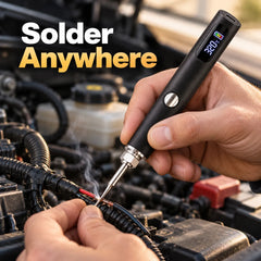 Velloraco cordless soldering pen: 8s heat, 3 modes, USB-C.
