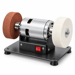 Mini Bench Grinder 7-Speed Dual Wheels + Buffing Pad for Knives &amp; More