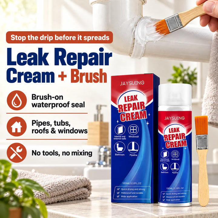 Leak Repair Cream with Brush — Waterproof Sealant for Cracks &amp; Leaks