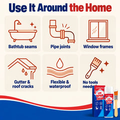 Leak Repair Cream with Brush — Waterproof Sealant for Cracks &amp; Leaks