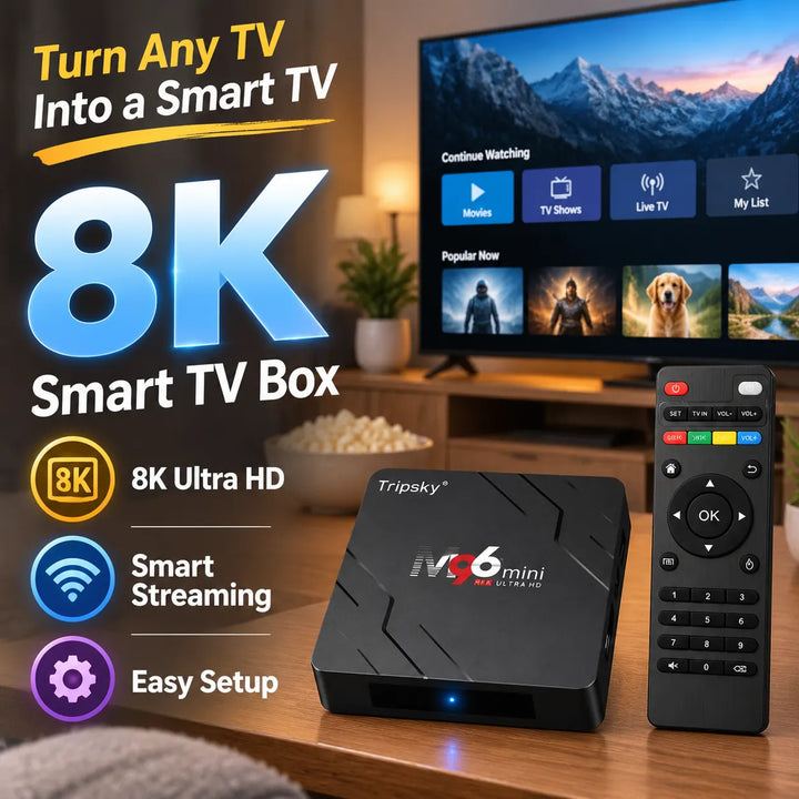 M96 Mini 8K Android 13 TV Box – RK3528, 2.4G+5G WiFi, Voice Remote