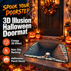 3D Illusion Halloween Doormat, Spooky Optical Entryway Mat
