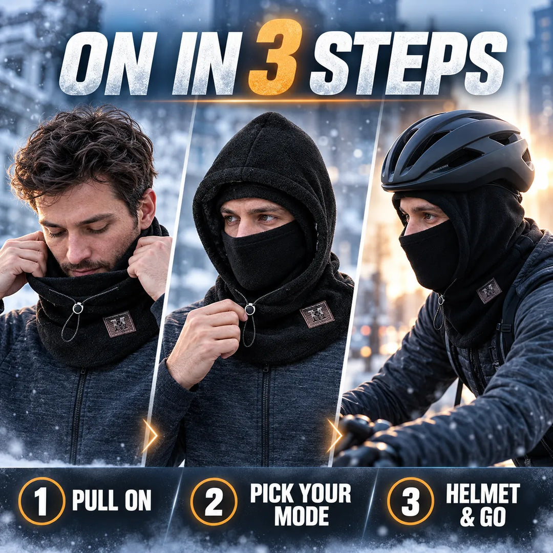 Windproof Winter Cycling Balaclava | 3-in-1 Thermal Face Mask for Helmets