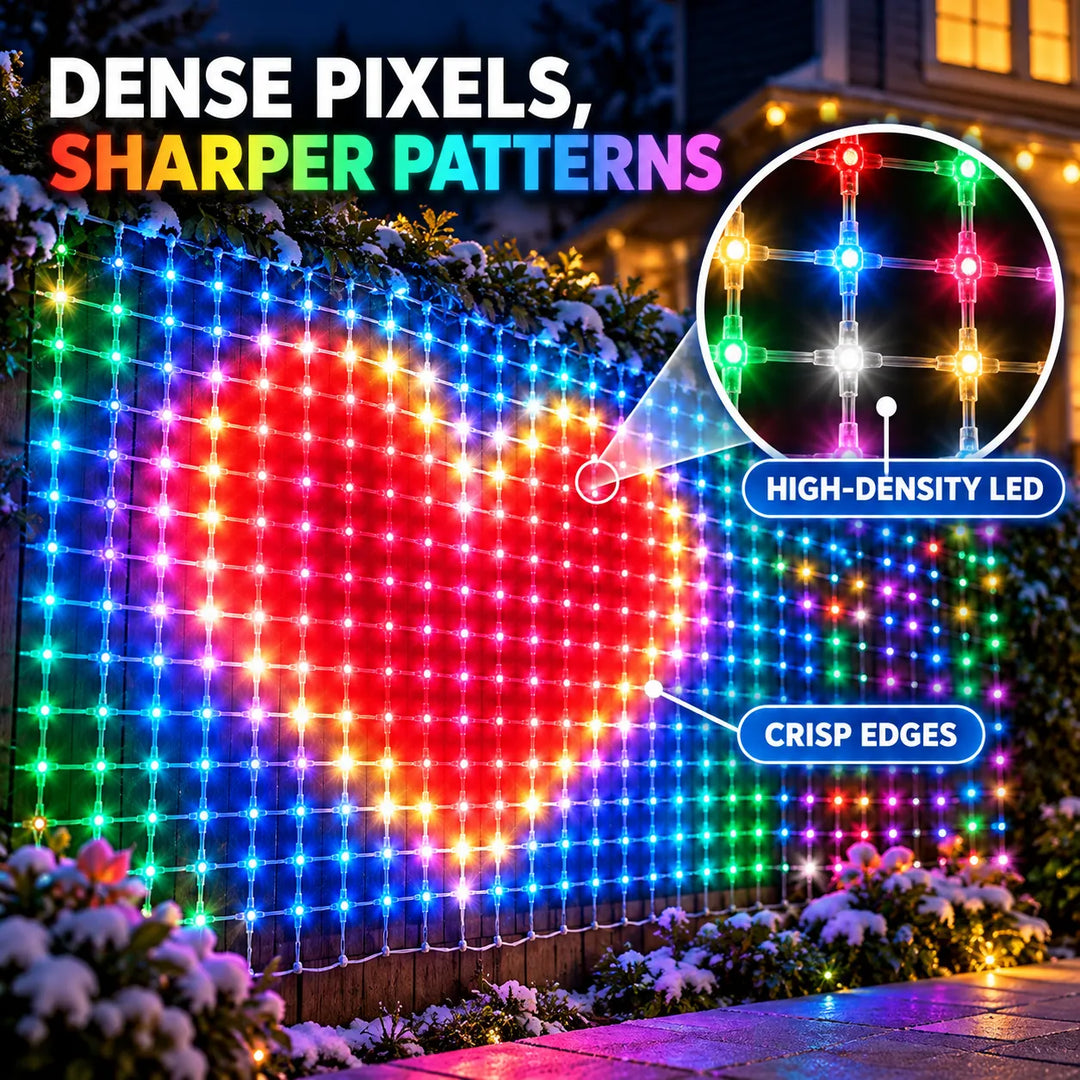 Smart RGB LED Net Light 256 LEDs | Foldable Outdoor Mesh Light 1.6m × 1.6m