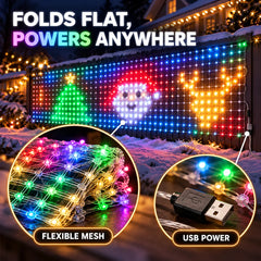 Smart RGB LED Net Light 256 LEDs | Foldable Outdoor Mesh Light 1.6m × 1.6m