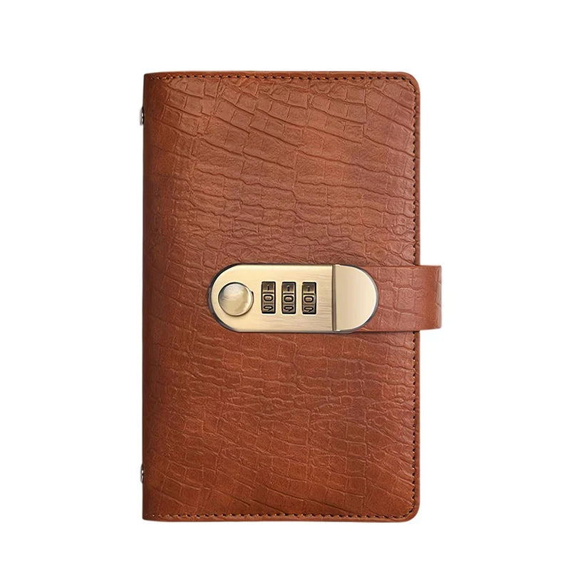 Crocodile Texture Combination Lock Wallet | A6 Cash Organizer for Men &amp; Women