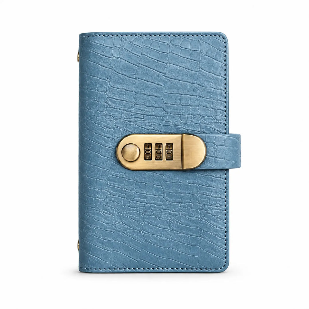 Crocodile Texture Combination Lock Wallet | A6 Cash Organizer for Men &amp; Women