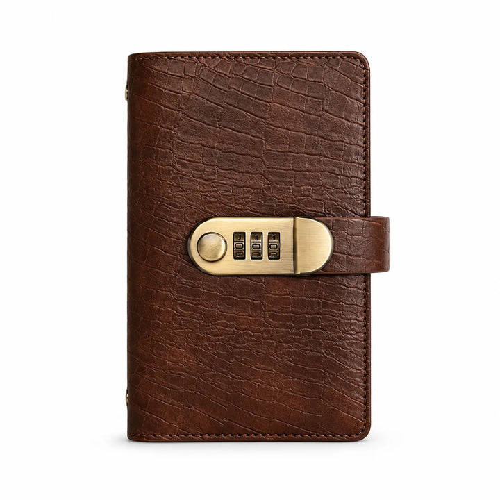 Crocodile Texture Combination Lock Wallet | A6 Cash Organizer for Men &amp; Women