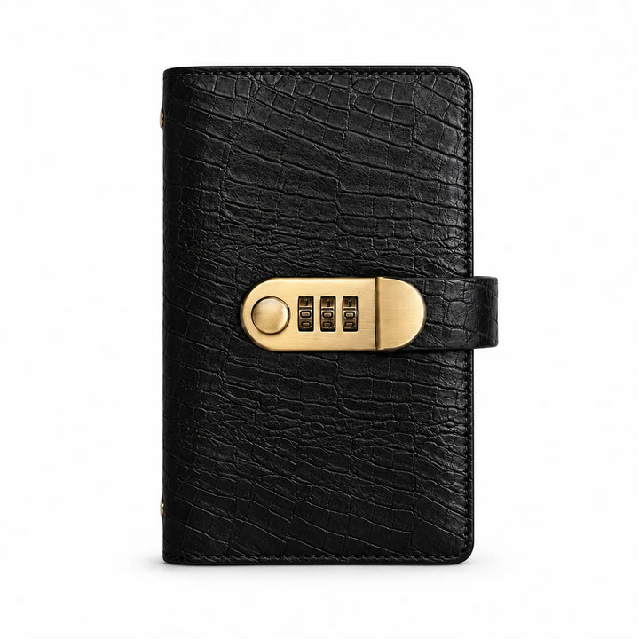 Crocodile Texture Combination Lock Wallet | A6 Cash Organizer for Men &amp; Women
