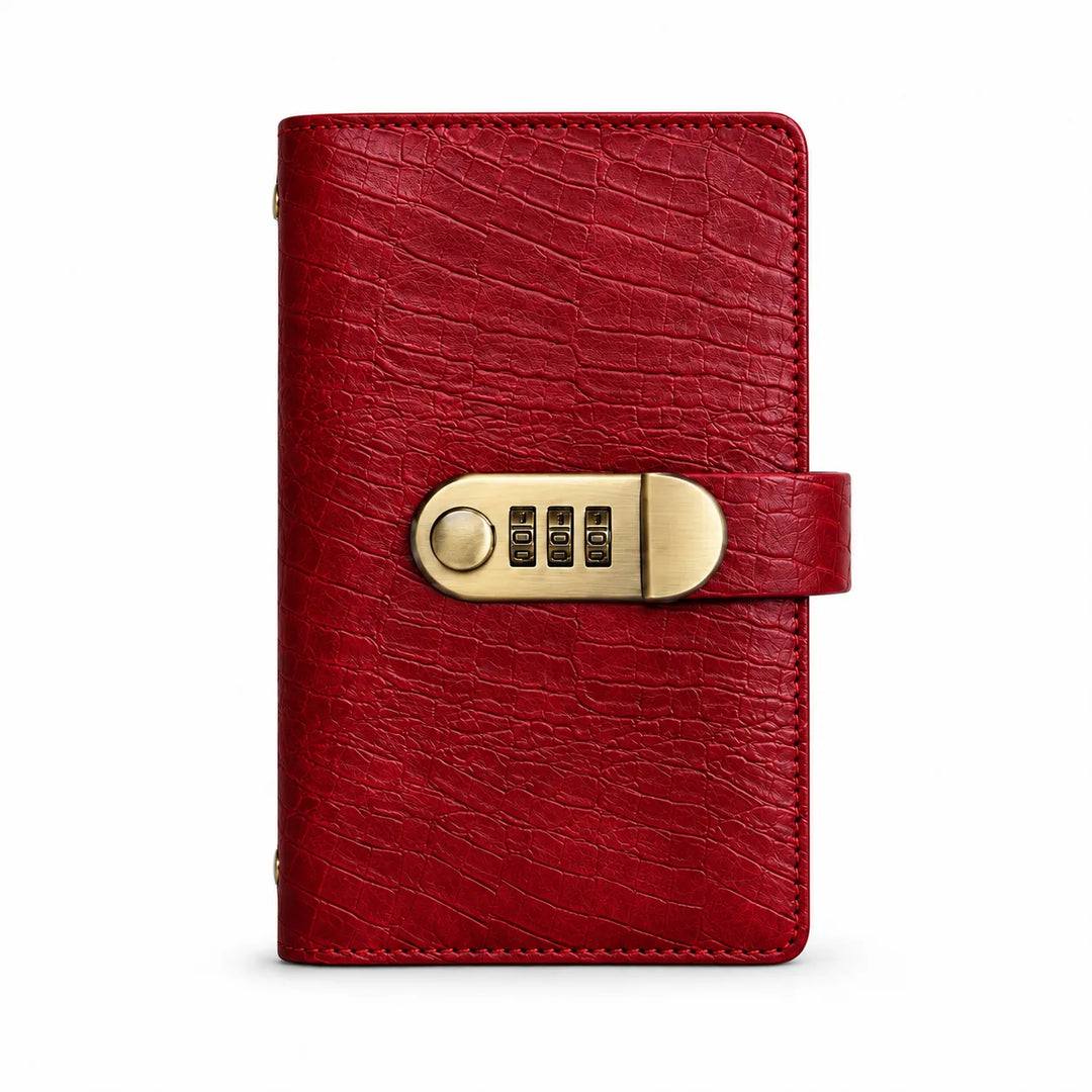 Crocodile Texture Combination Lock Wallet | A6 Cash Organizer for Men &amp; Women