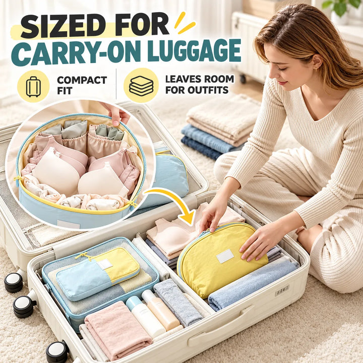 Underwear Travel Organizer Bag | Structured Bra &amp; Lingerie Packing Cube
