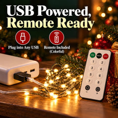 LED Christmas Tree Waterfall Lights – USB Powered, 8 Modes, 1.5m/2m/3m