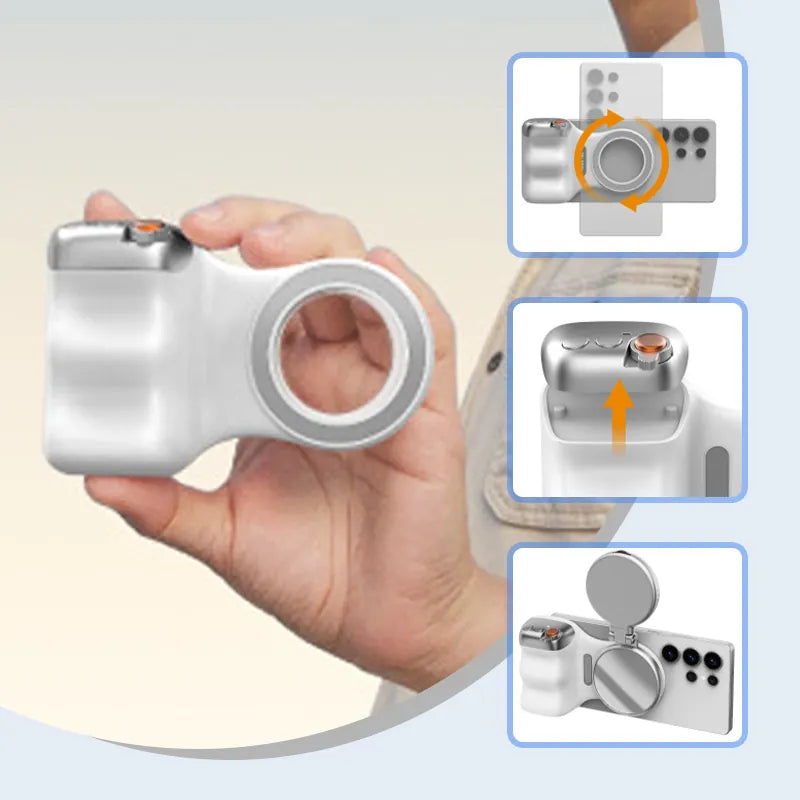 Magnetic Phone Camera Grip with Fill Light – Ergonomic Photo Grip
