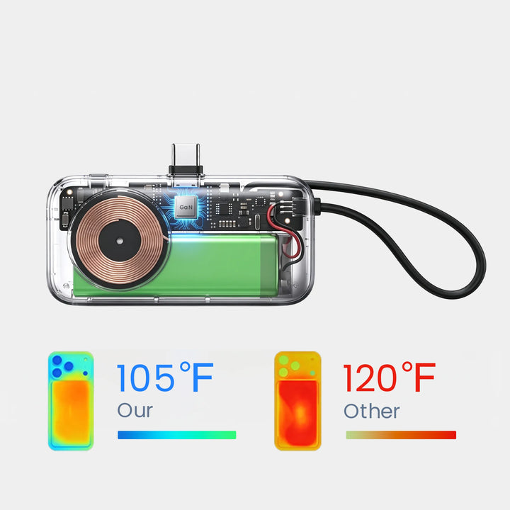 4-in-1 Power Bank with Built-In Cable, Watch Pad &amp; Wall Plug