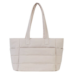 Beige puffer tote