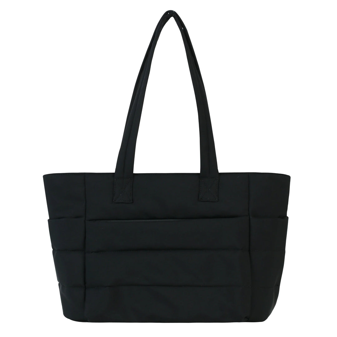Black puffer tote
