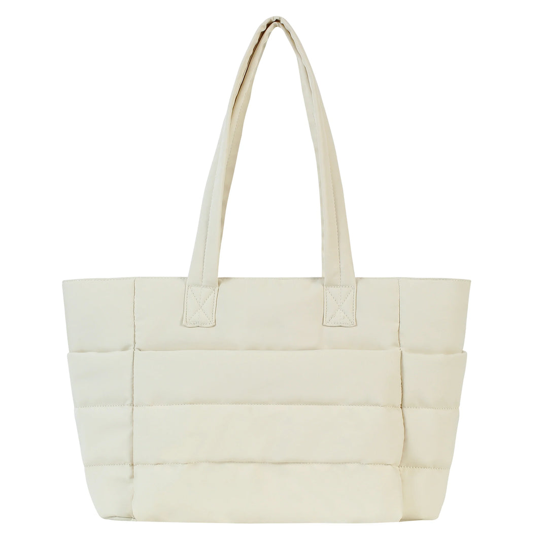 Cream puffer tote