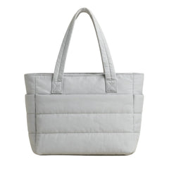 Grey puffer tote