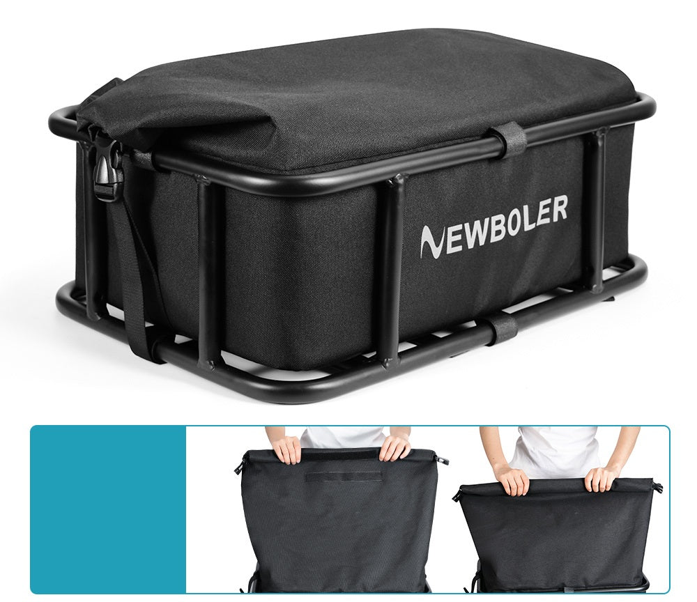 Heavy-Duty Rear Bike Basket with Rack – Large Metal Bicycle Carrier for Groceries, Commutes &amp; E-Bikes