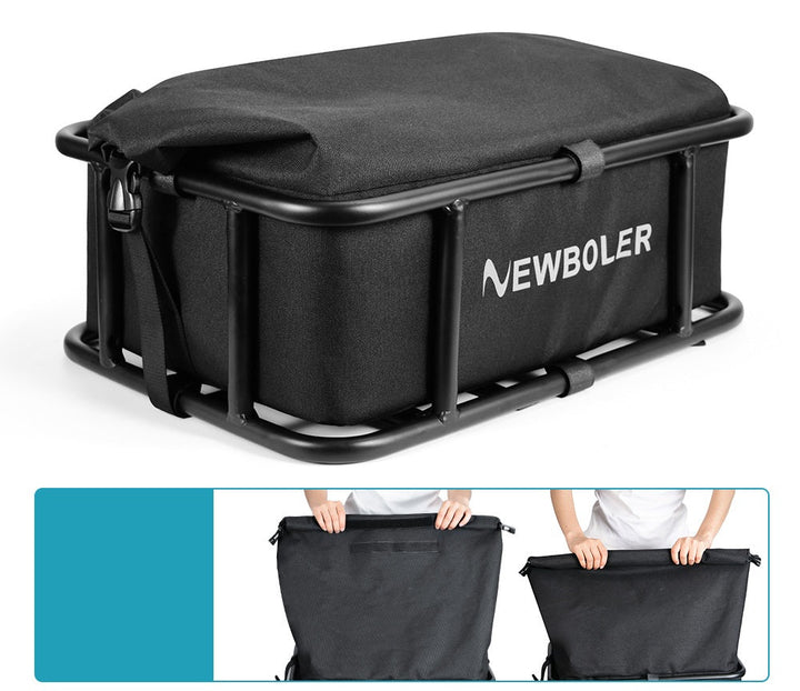 Heavy-Duty Rear Bike Basket with Rack – Large Metal Bicycle Carrier for Groceries, Commutes &amp; E-Bikes