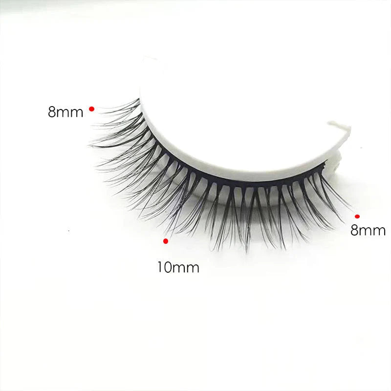 Reusable Self-Adhesive False Eyelashes – No Glue, 3 Pairs &amp; Adhesive Revival Pen