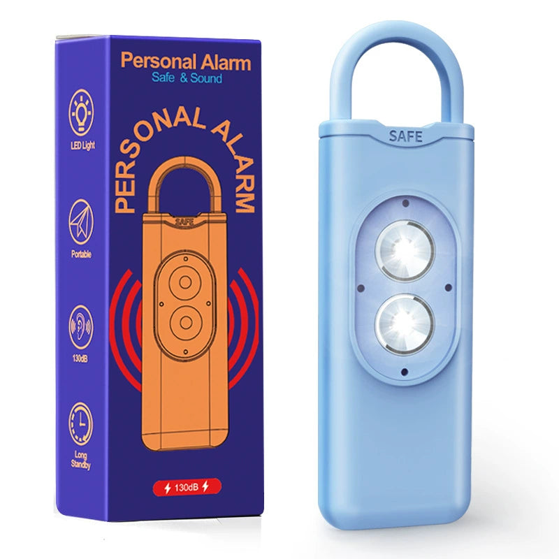 Personal Safety Alarm Keychain - 130dB Siren with LED Strobe